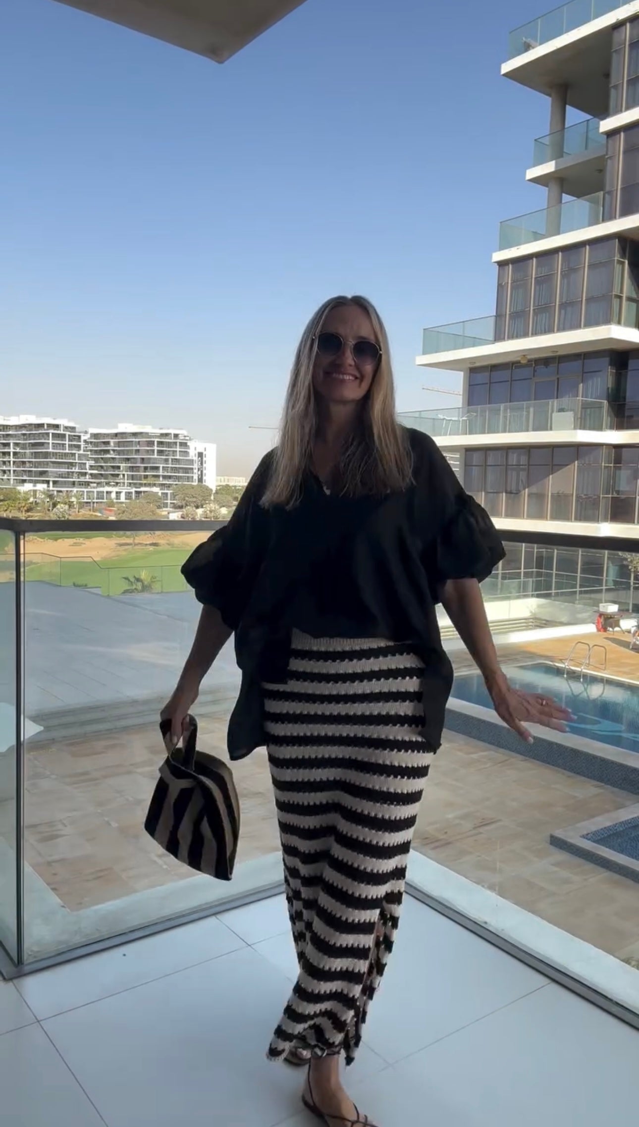 Striped crochet skirt