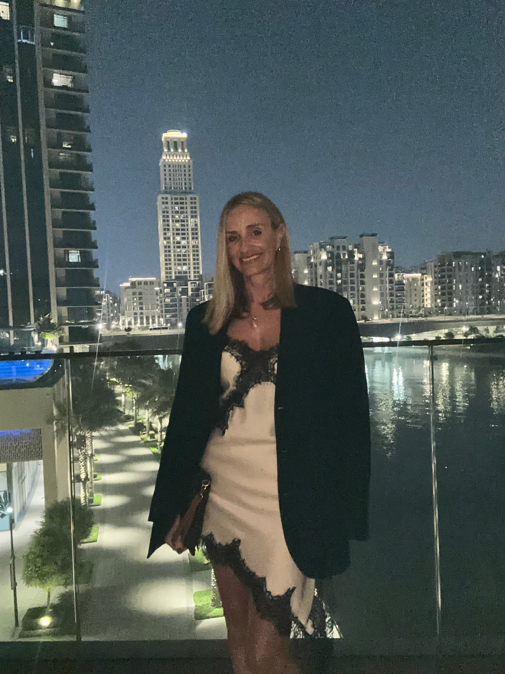 Satin and Lace Asymmetric Dress