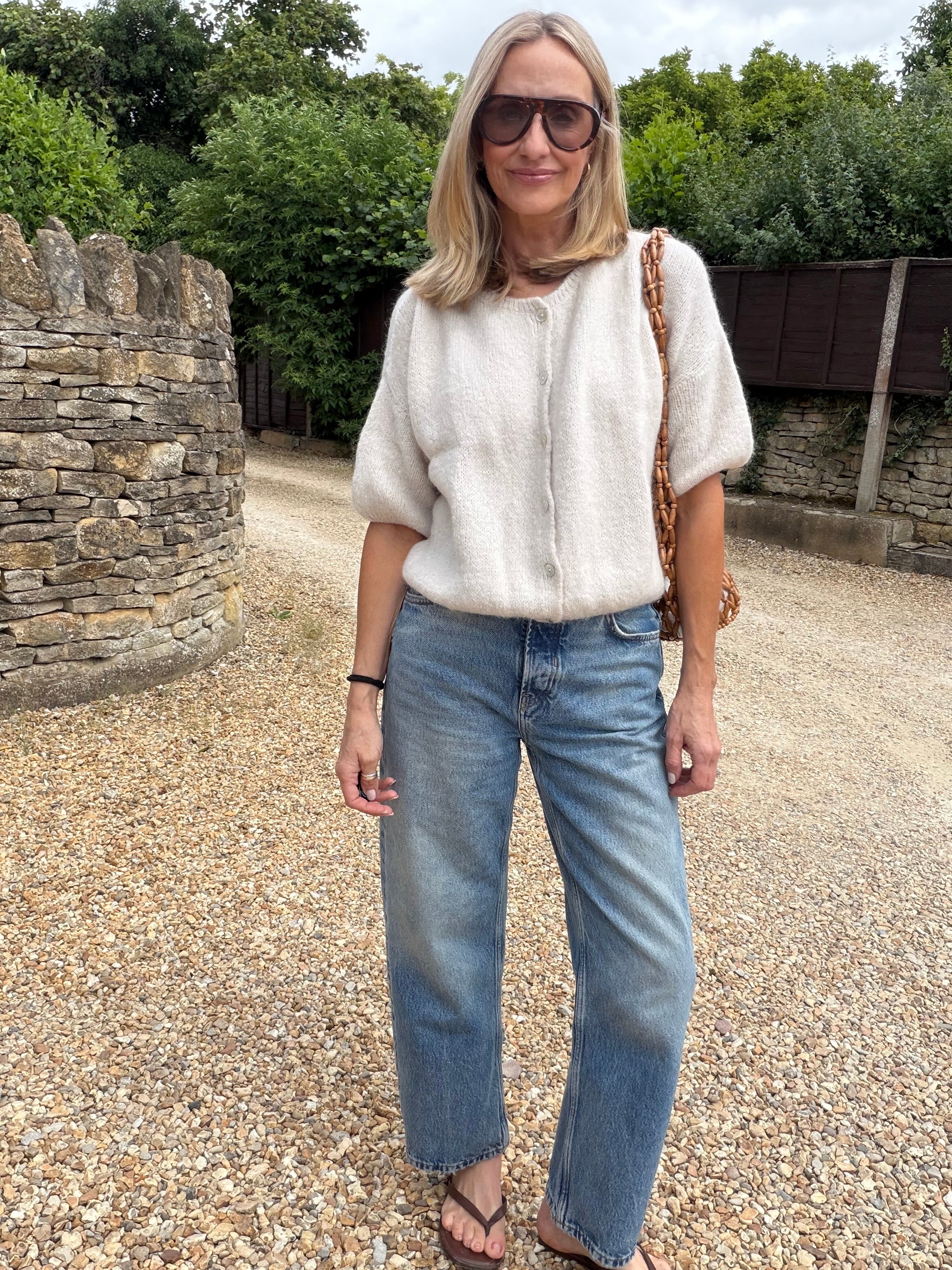 Round Neck Mohair Cardigan