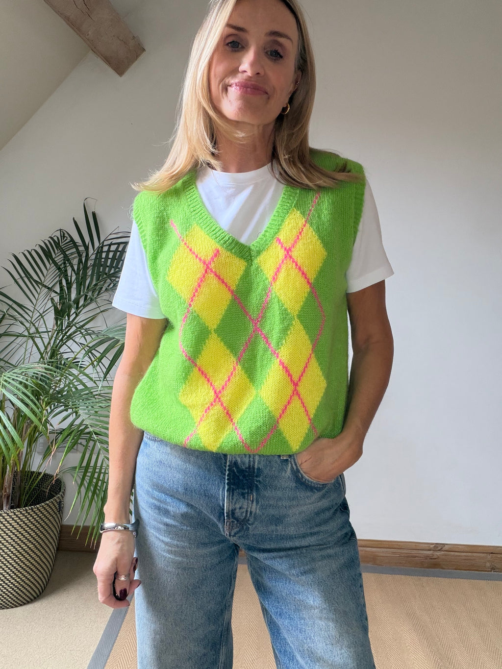 Argyle Mohair Tank Top