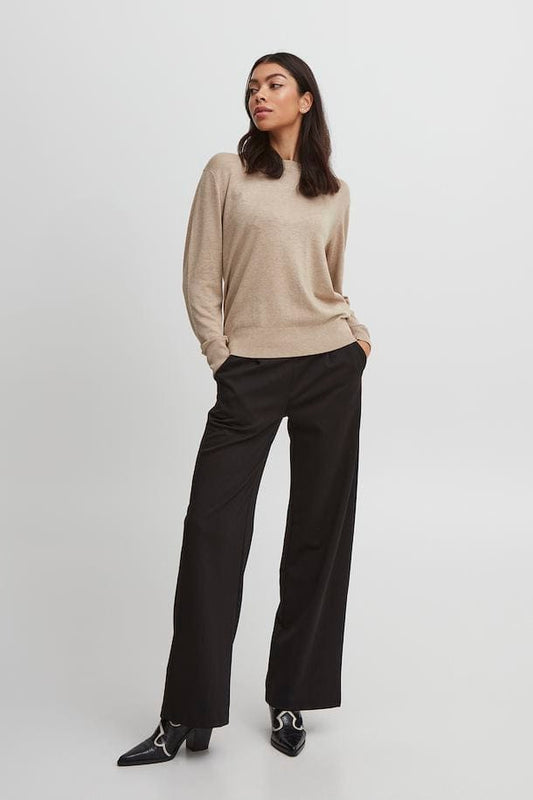 Wide Leg Jersey Trousers