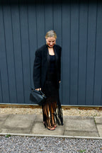 Fringed sequin skirt