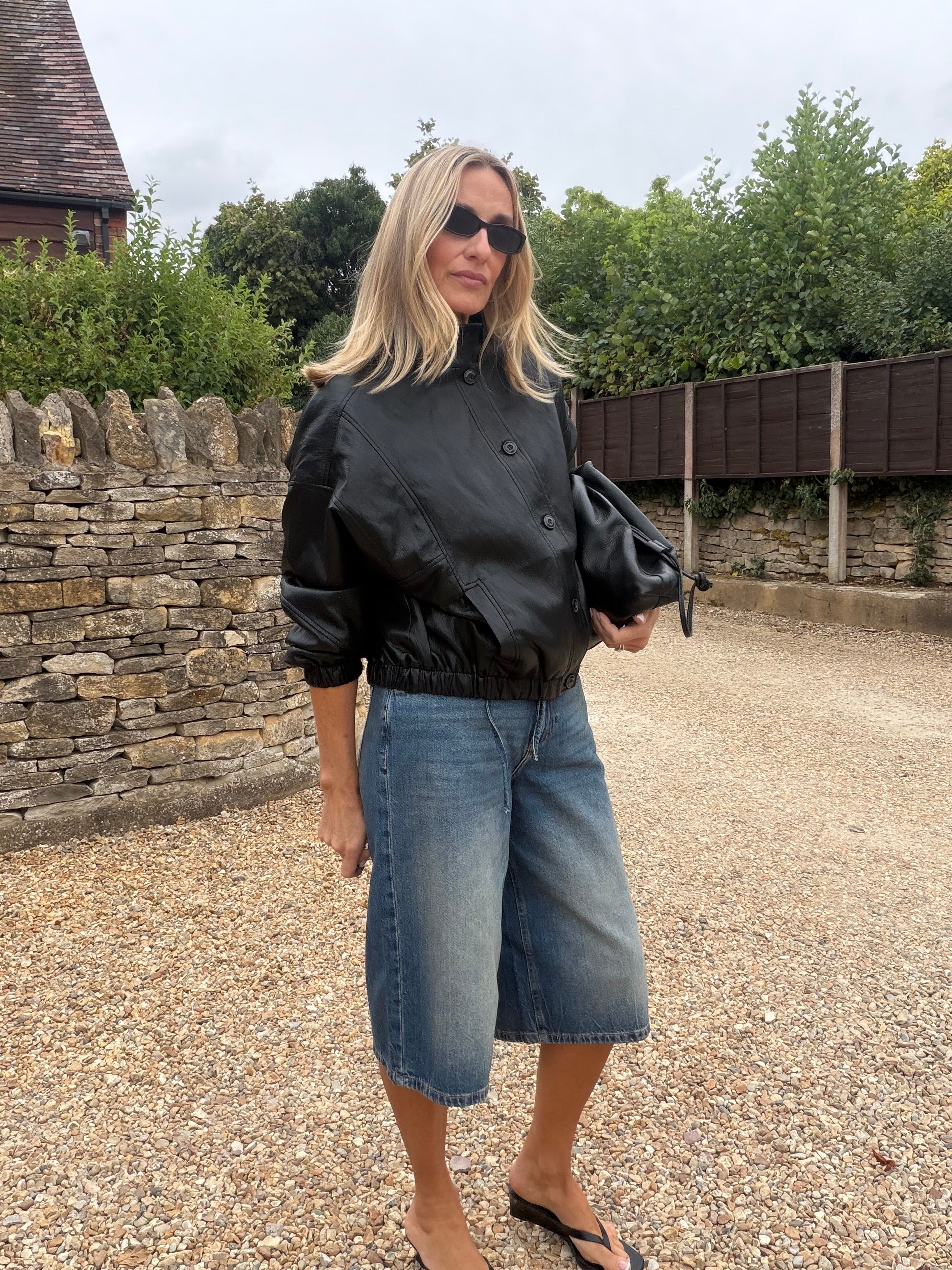 Funnel Neck PU Jacket