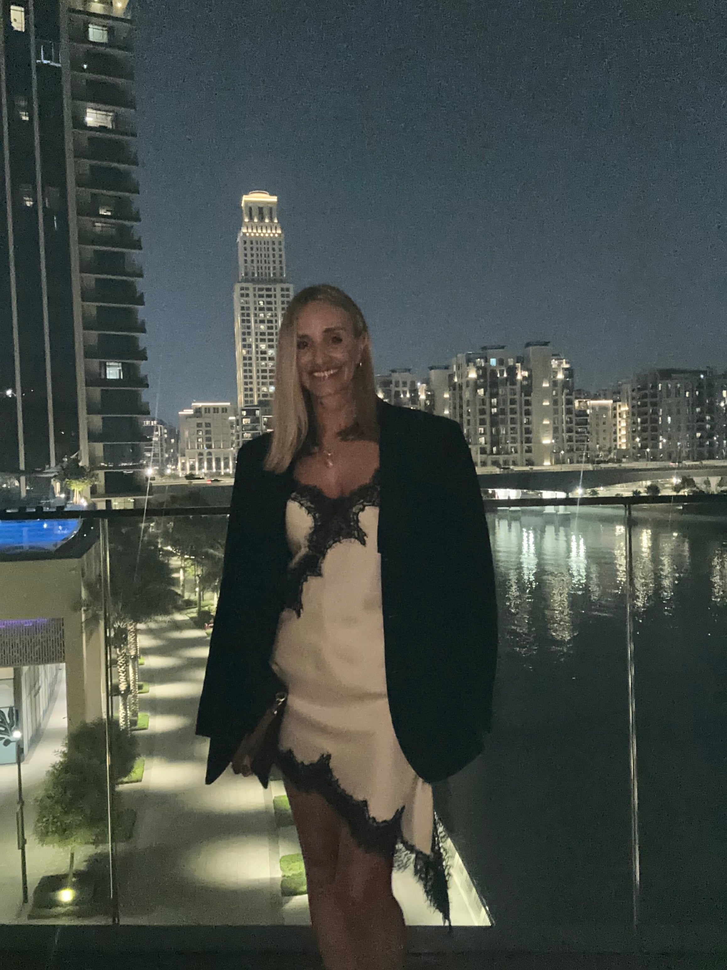 Satin and Lace Asymmetric Dress