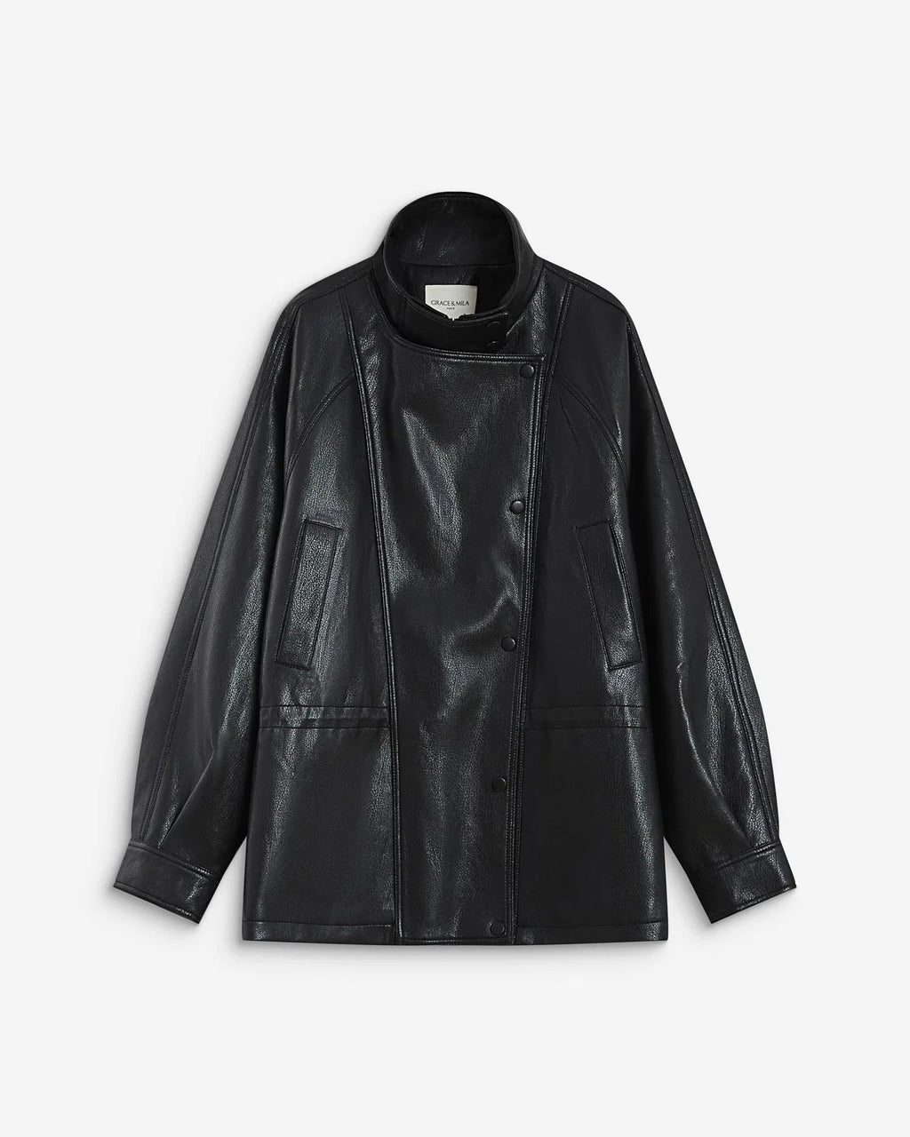Oversized Faux Leather Jacket