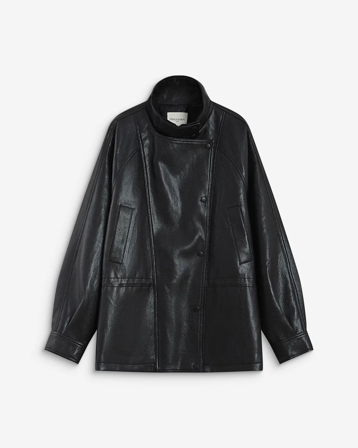 Oversized Faux Leather Jacket
