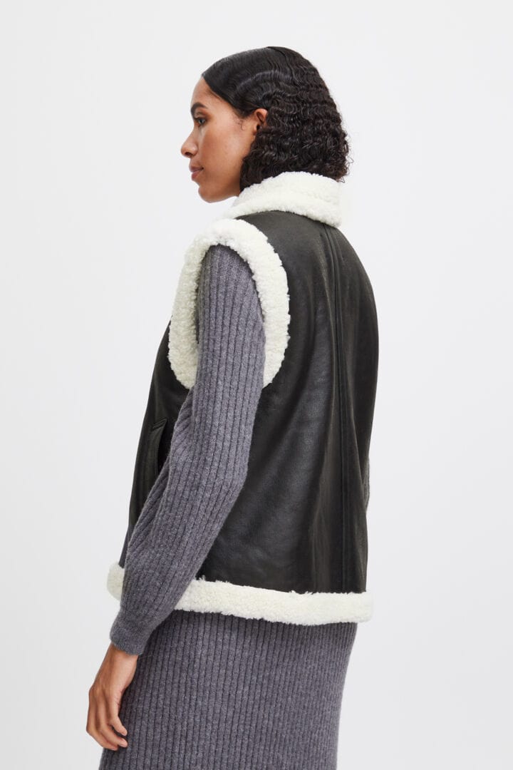 Shearling Gilet  - Black