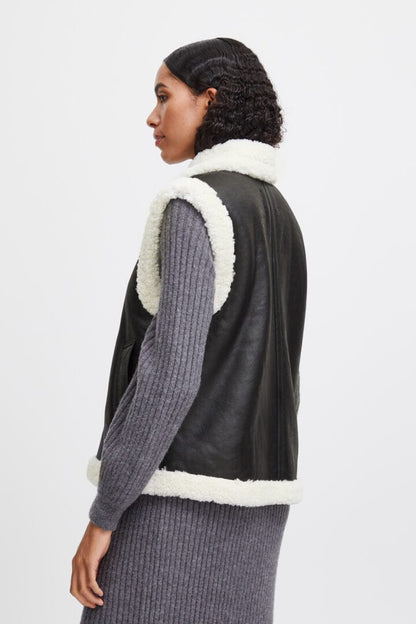 Shearling Gilet  - Black