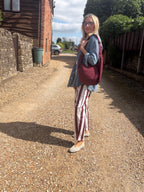 Stripe Barrel Leg Trousers