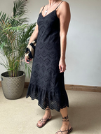 Broderie Anglaise Sundress - Black