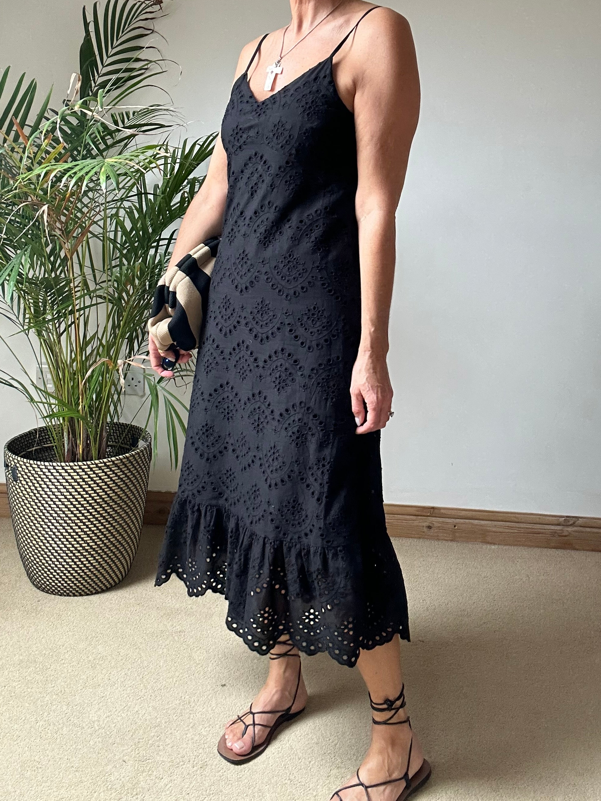Broderie Anglaise Sundress - Black