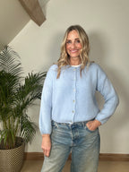 Round Neck Mohair Cardigan