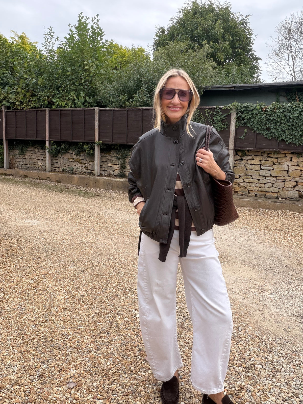 Brown Funnel Neck PU Jacket