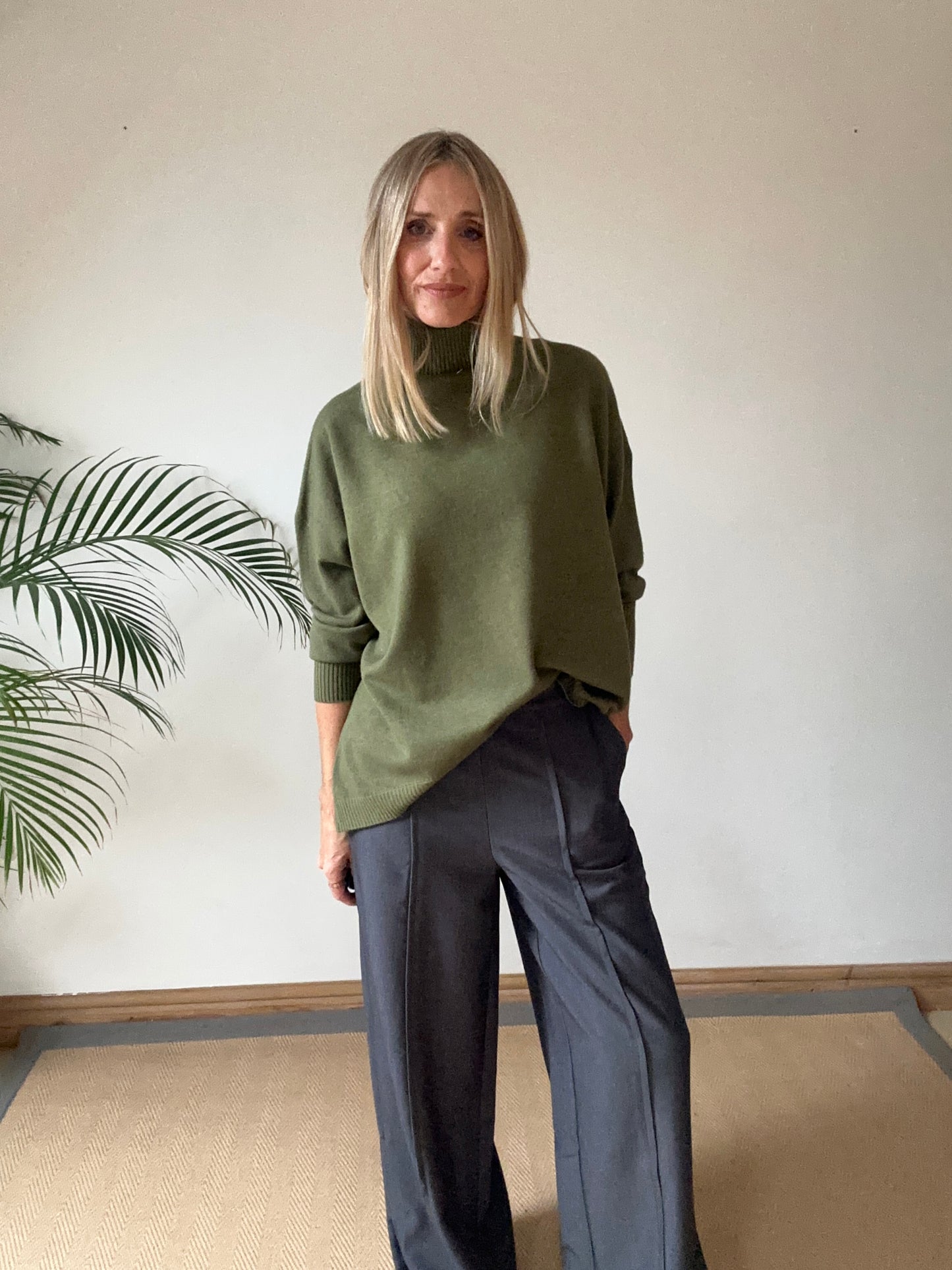 Relaxed Fit Roll Neck Jumper