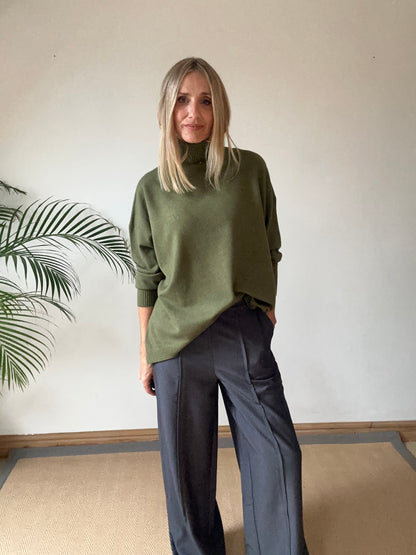 Relaxed Fit Roll Neck Jumper