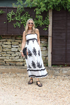 Black and White Jacquard Dress