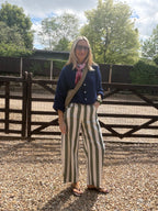 Stripe Barrel Leg Trousers