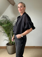 Sheer Puff Sleeve Blouse