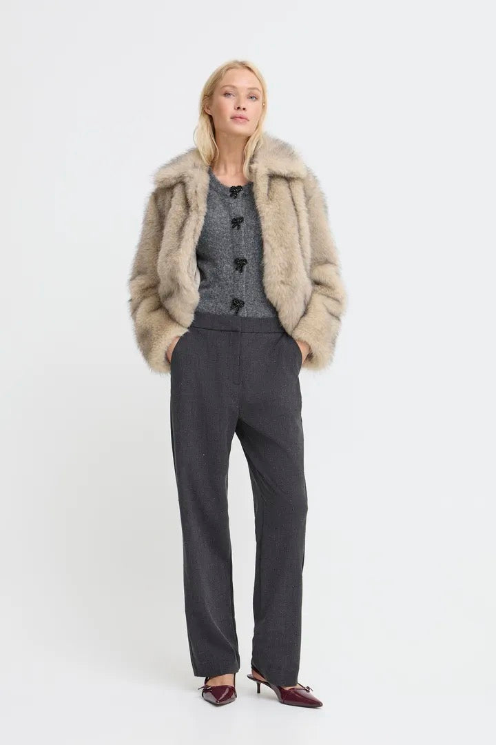 Oatmeal Short Fur Jacket