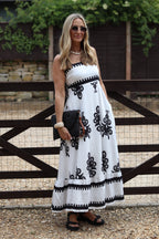 Black and White Jacquard Dress