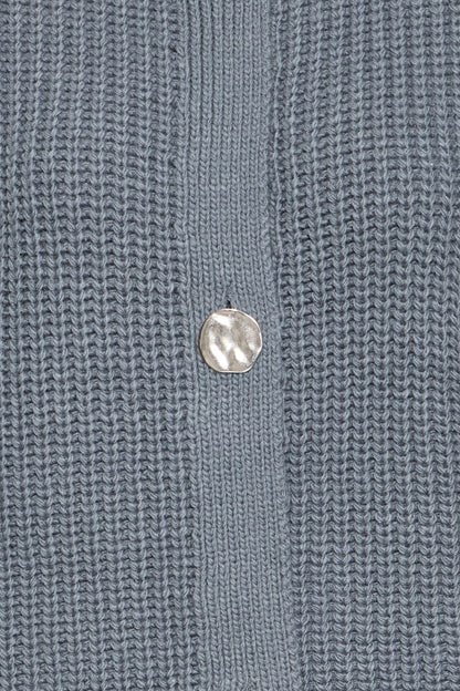 Chunky Knit Waistcoat with Hammered Silver Buttons
