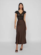 Satin Slip Skirt Burgundy or Brown