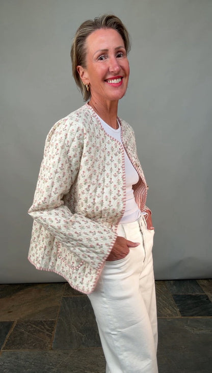 Floral Pink Quilted Jacket