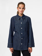 Pinstripe Denim Jacket