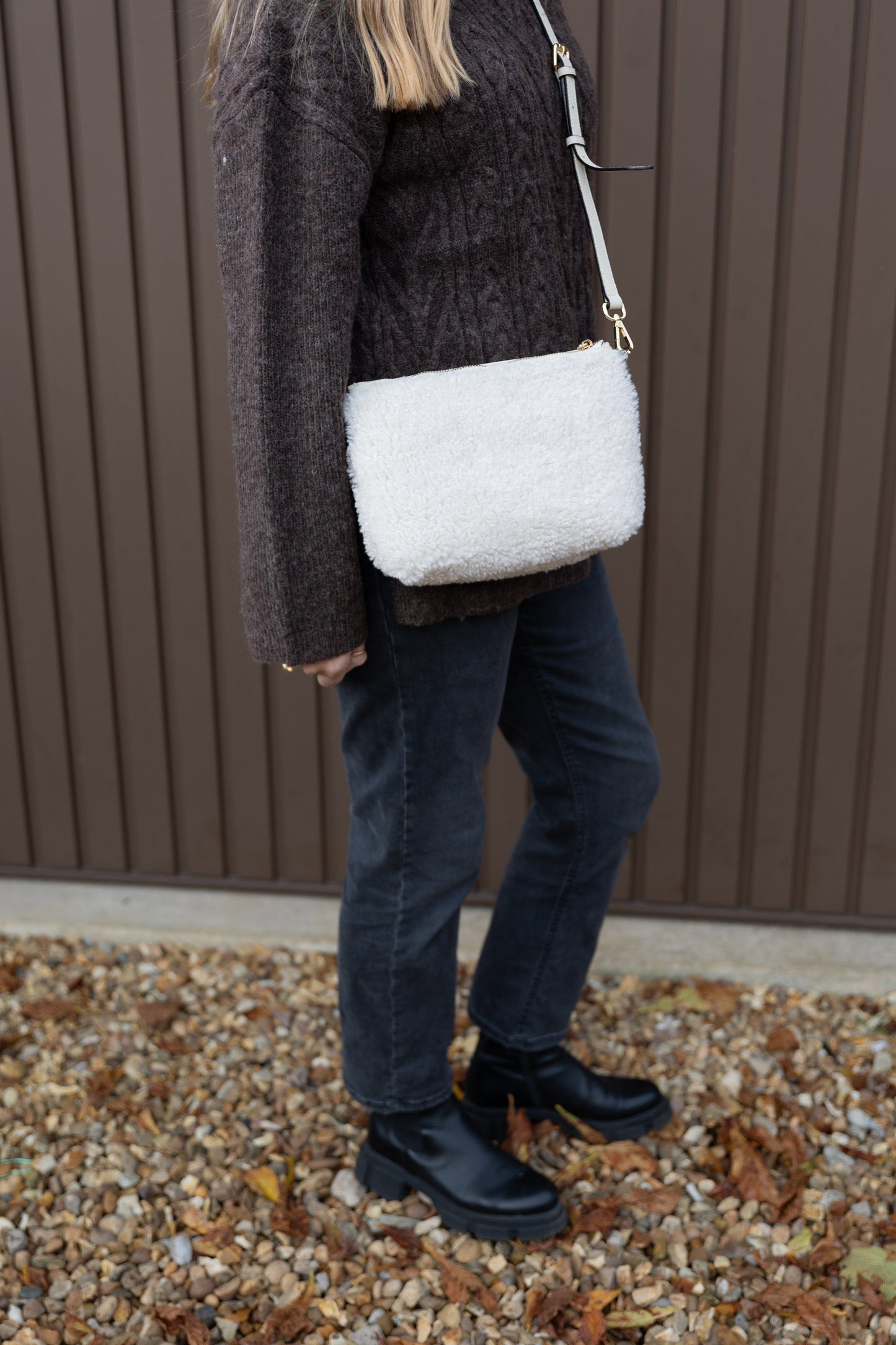 Faux Shearling Handbag