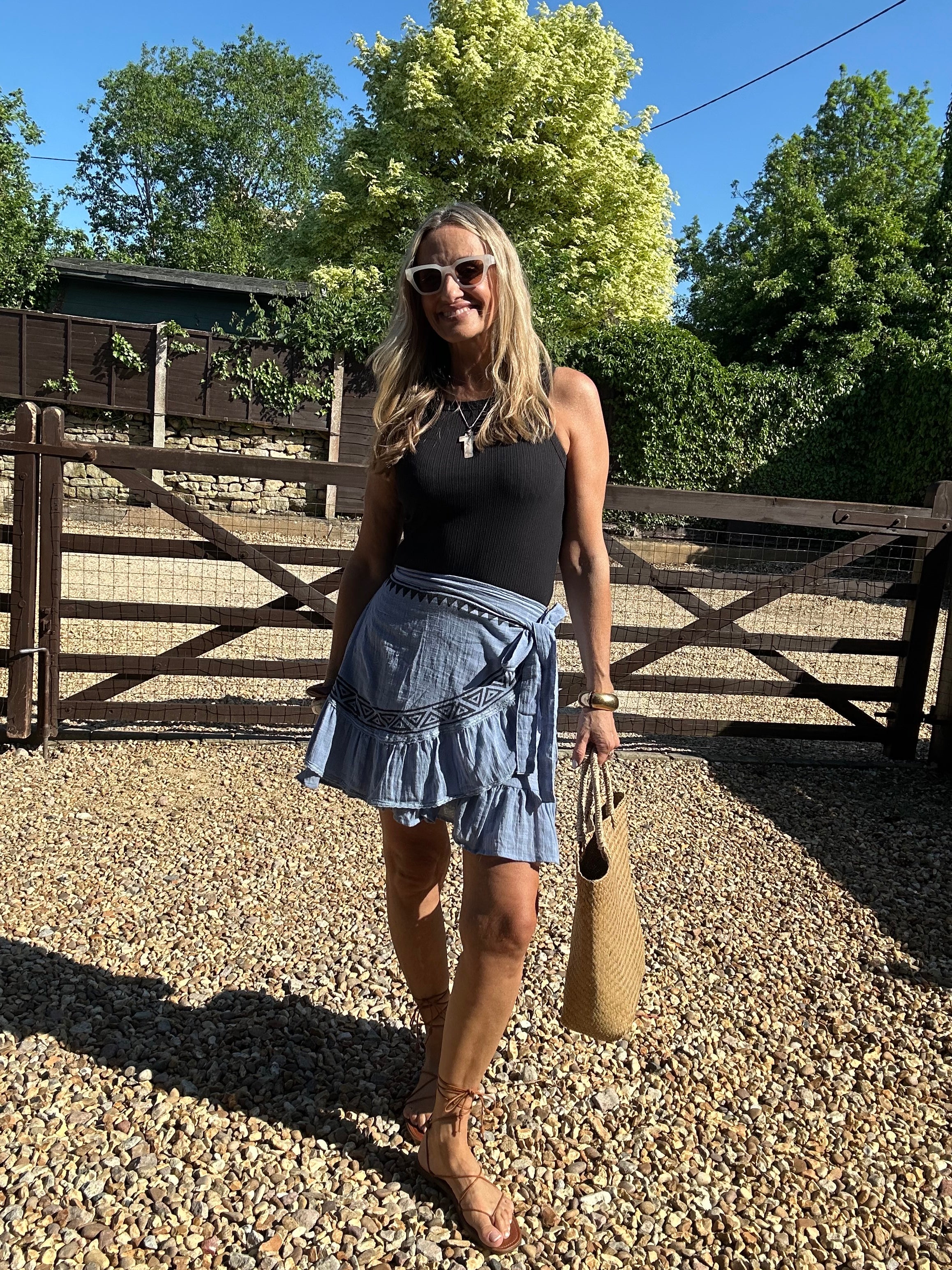 Boho Mini Wrap Skirt