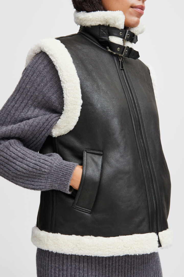 Shearling Gilet - Black