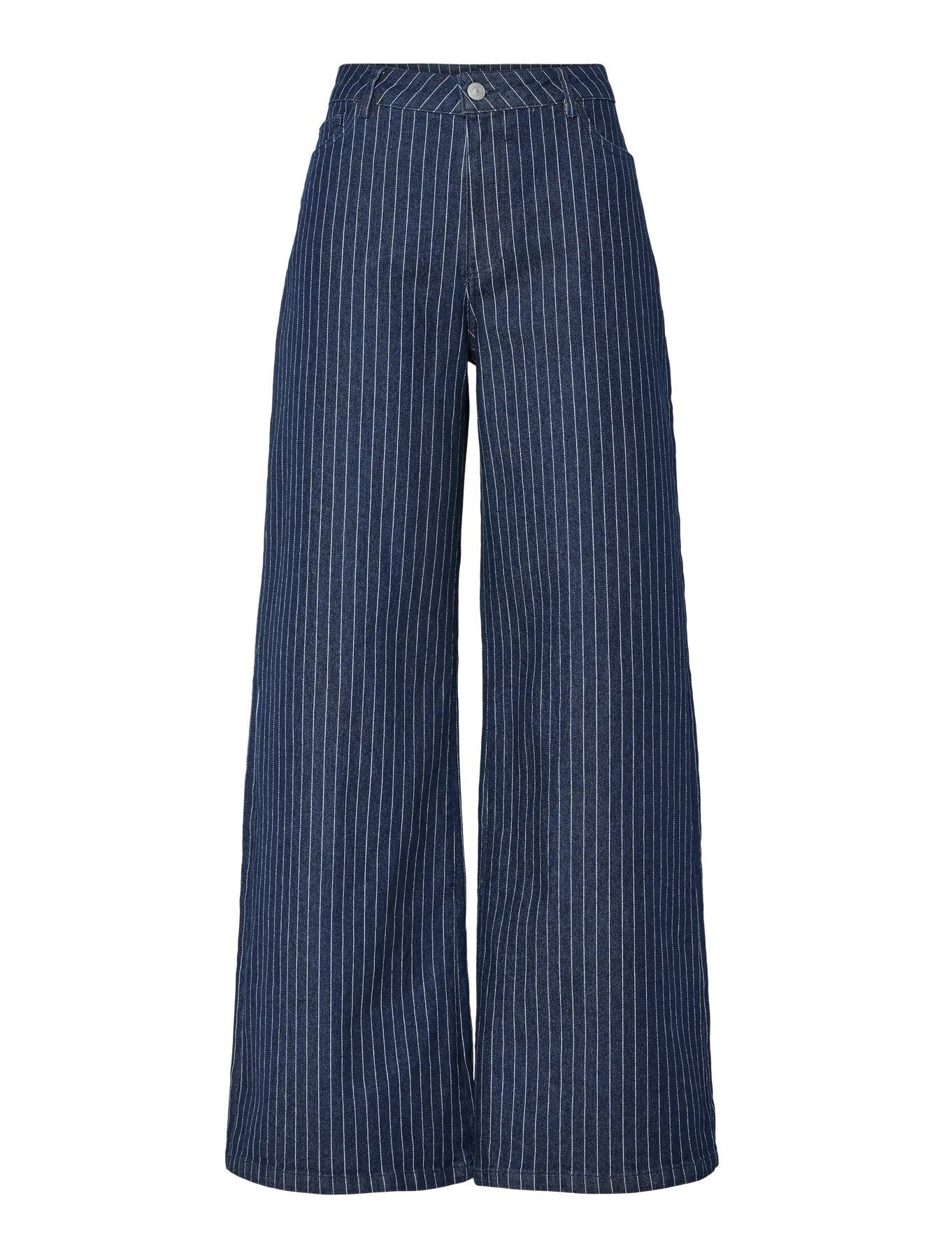Wide Leg Pinstripe Jeans