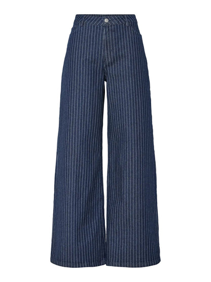 Wide Leg Pinstripe Jeans