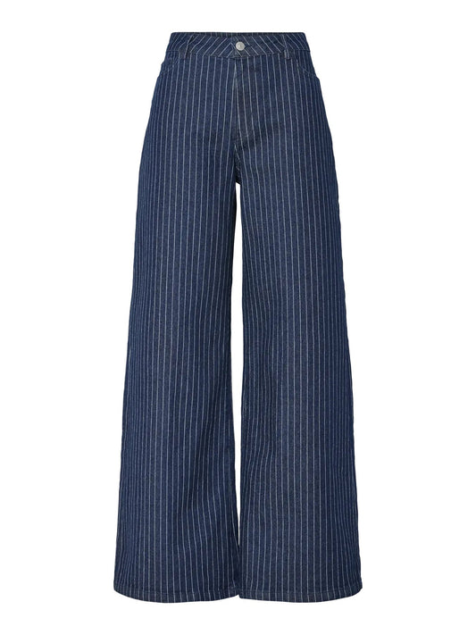 Wide Leg Pinstripe Jeans