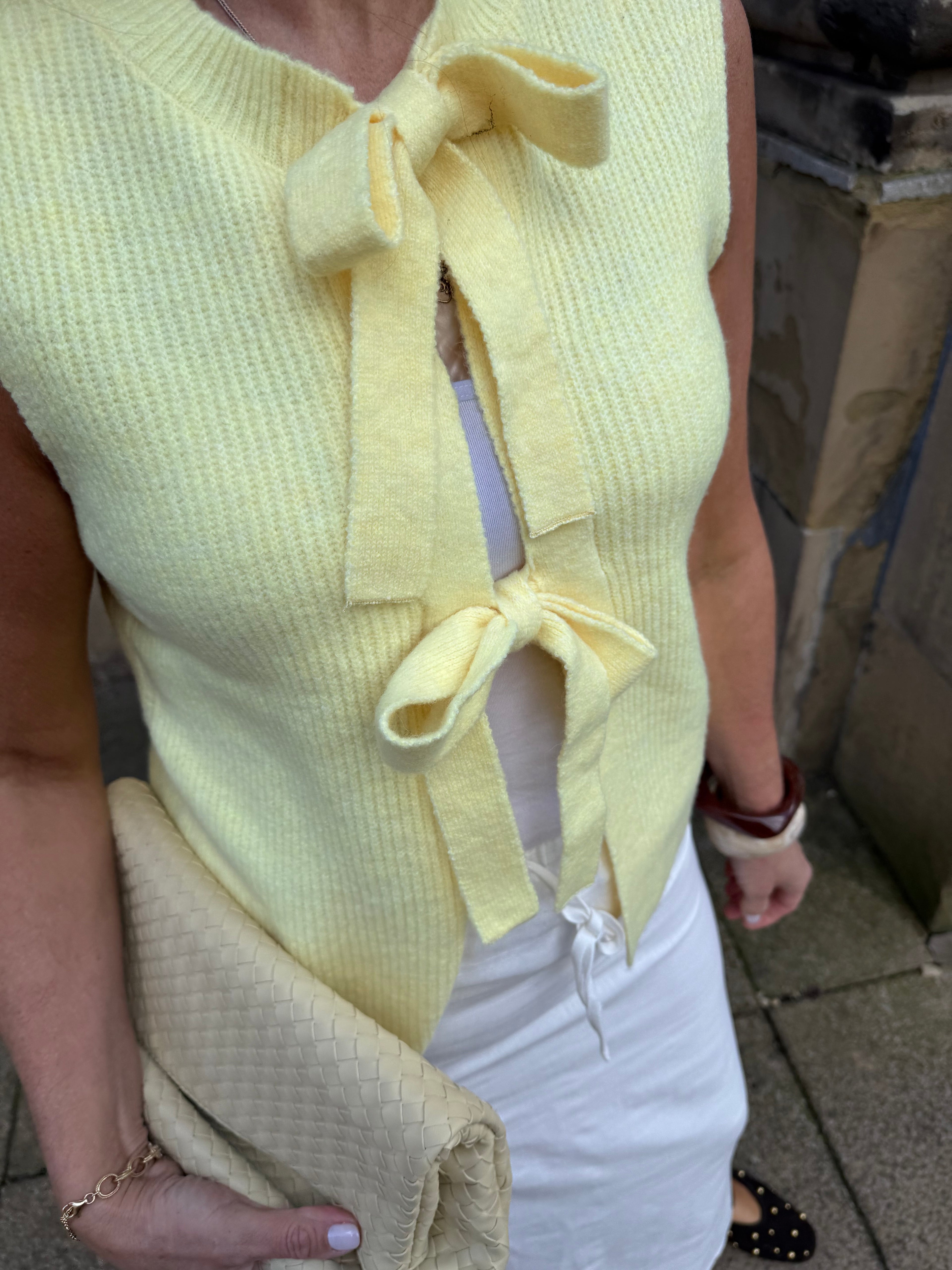 Tie Front Sleeveless Knit