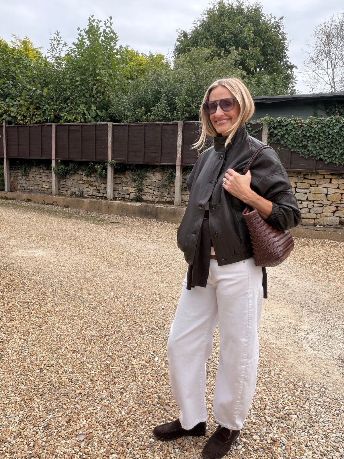 Brown Funnel Neck PU Jacket