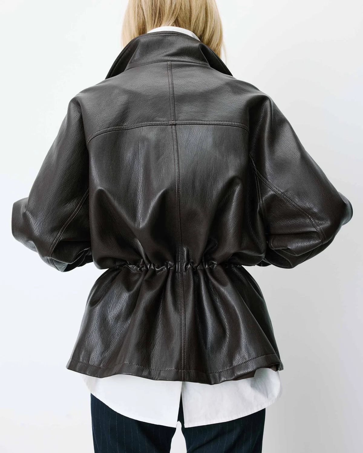 Oversized Faux Leather Jacket