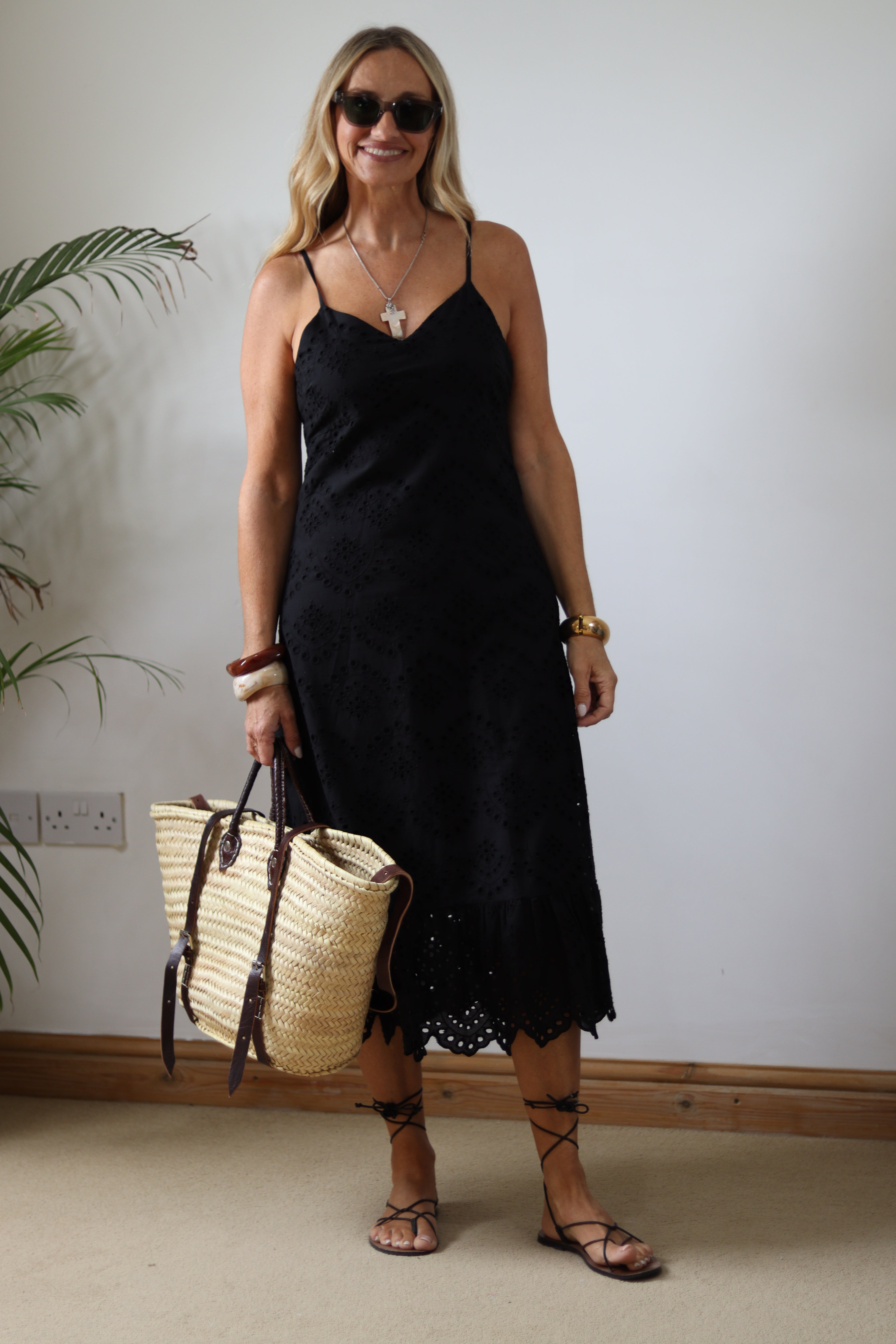 Broderie Anglaise Sundress - Black