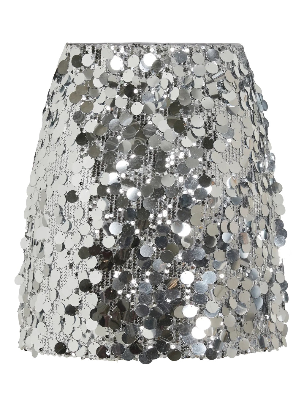 Silver Sequin Mini Skirt