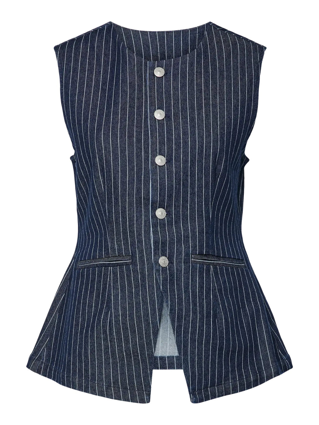 Pinstripe Denim Waistcoat
