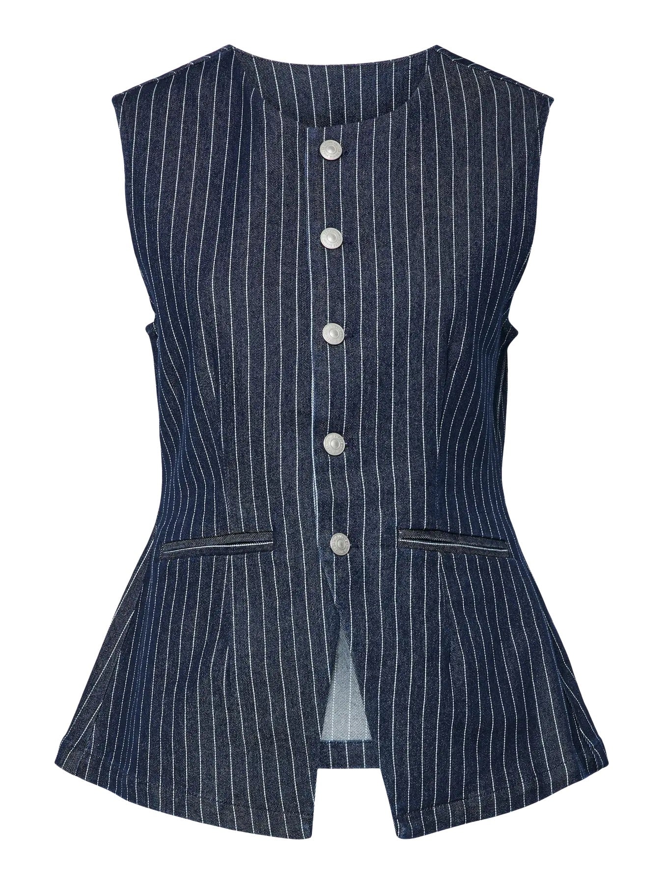 Pinstripe Denim Waistcoat