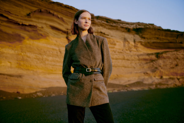 Collarless Tweed Blazer