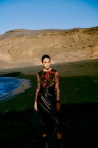 Laser Cut Faux Leather Skirt