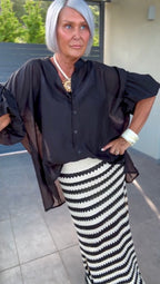 Striped Crochet Skirt