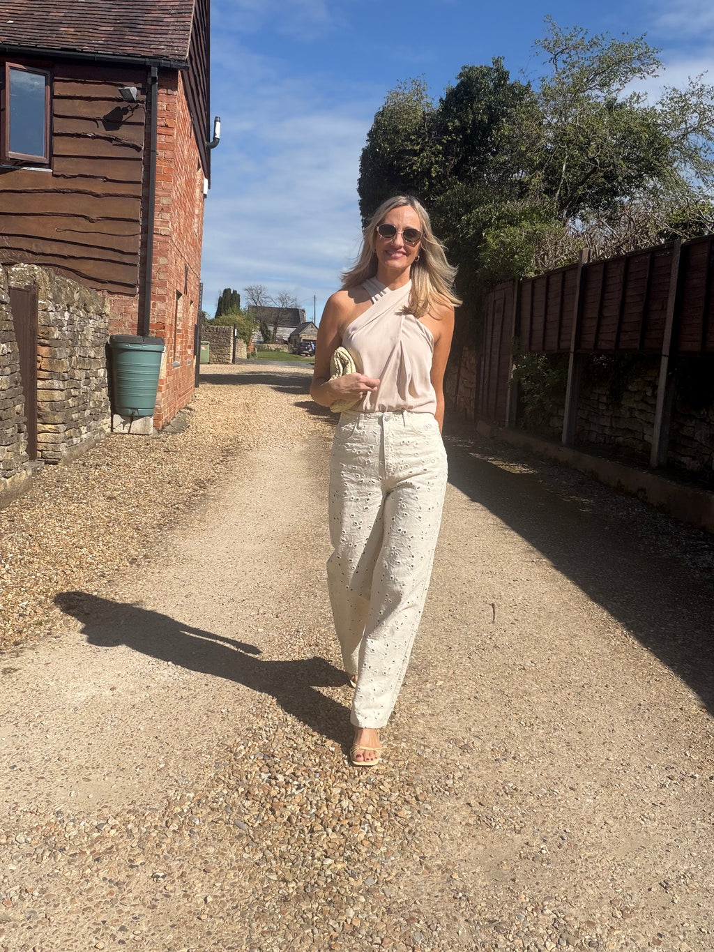 Broderie Anglaise Cream Jeans
