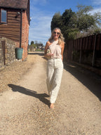 Broderie Anglaise Cream Jeans