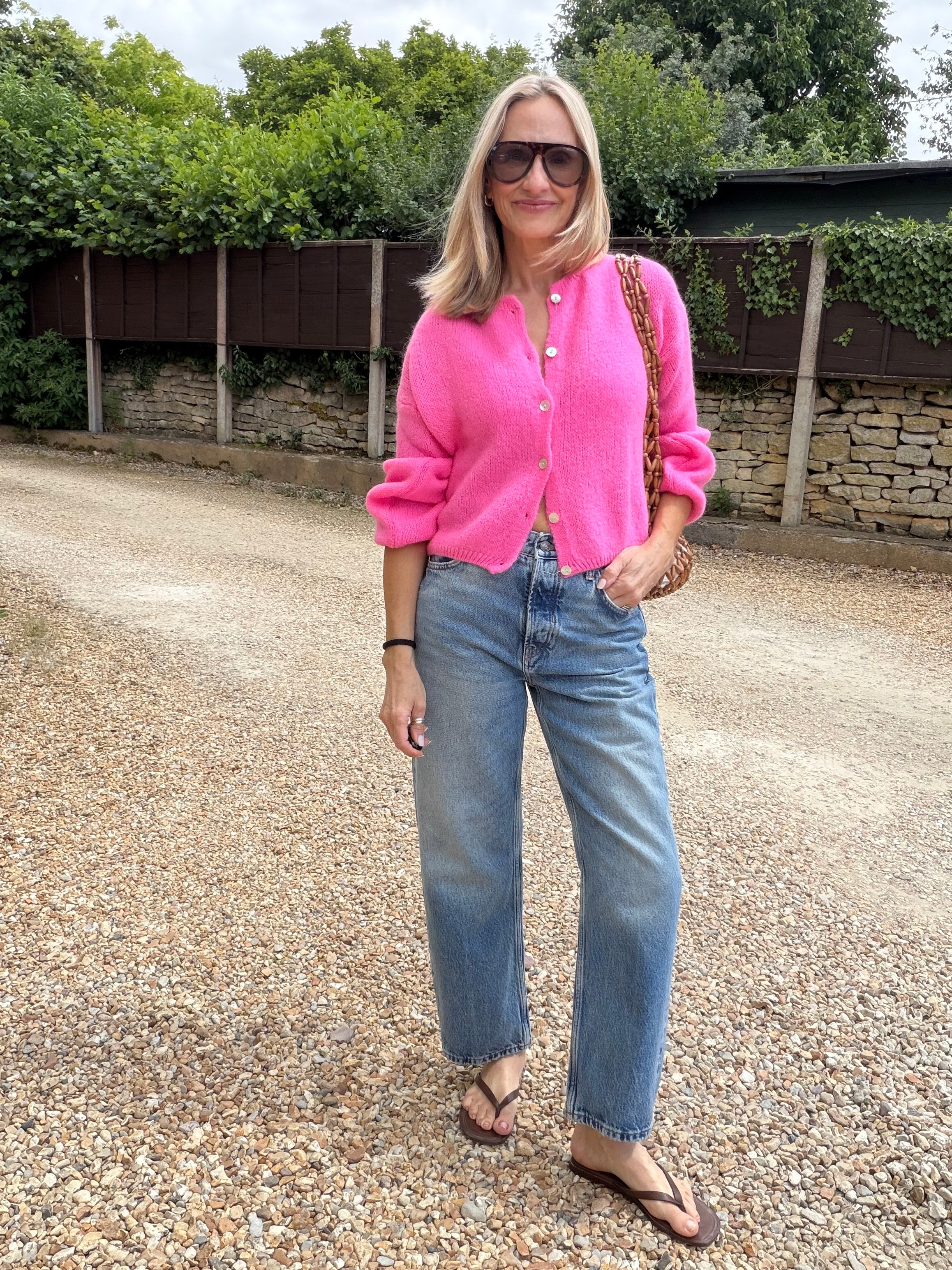 Round Neck Mohair Cardigan