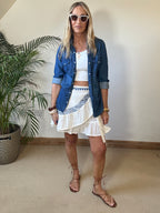 Boho Mini Wrap Skirt