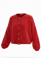 Round Neck Mohair Cardigan