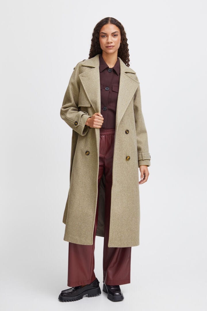 Trench Style Coat - Sepia